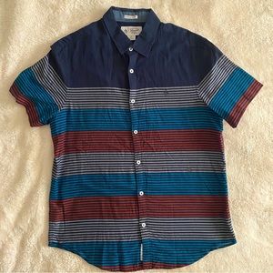Original Penguin Men’s blue short sleeve shirt with stripes- Size L